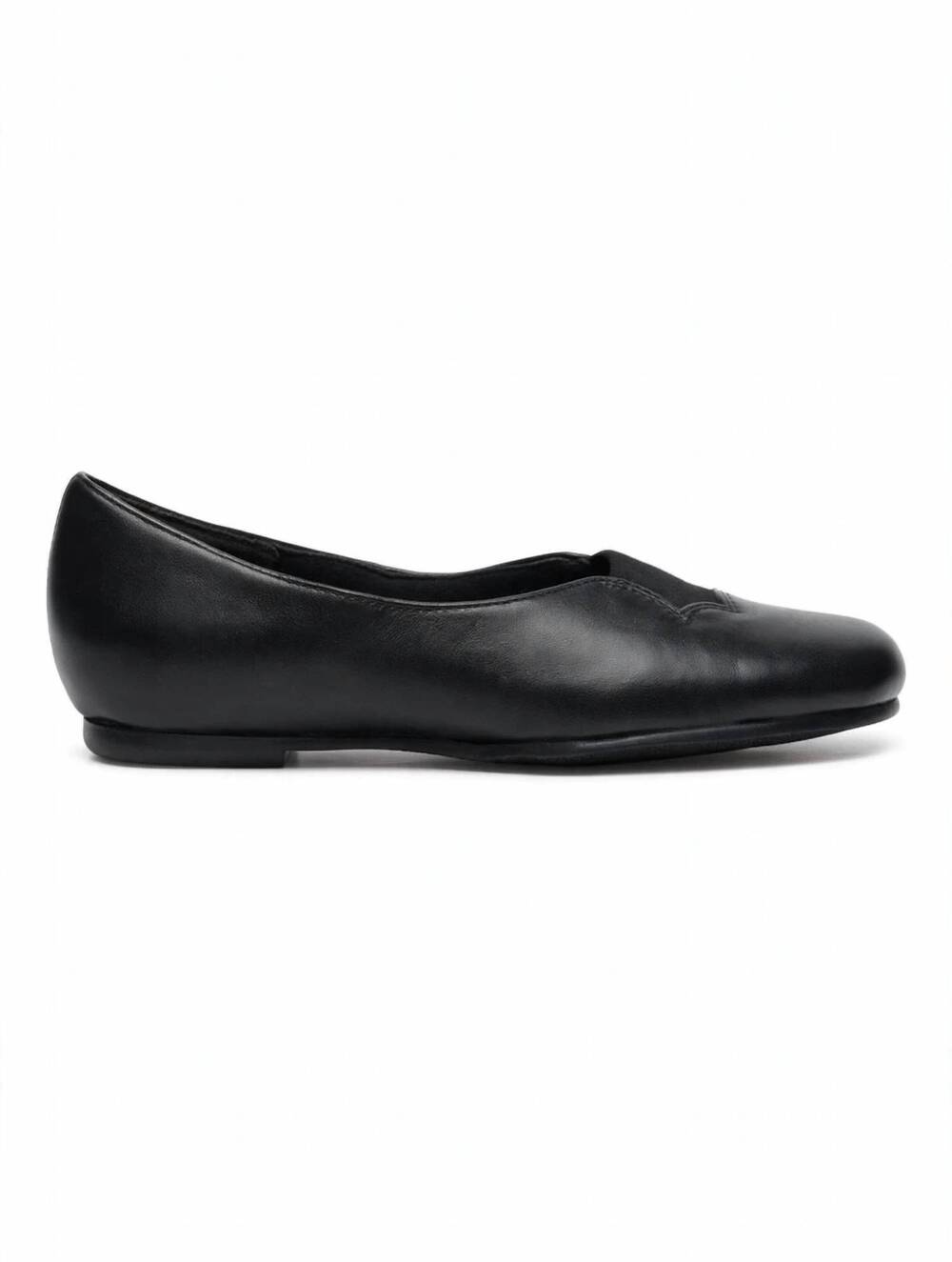 NEW MUNRO women's luna flats in black kid leather